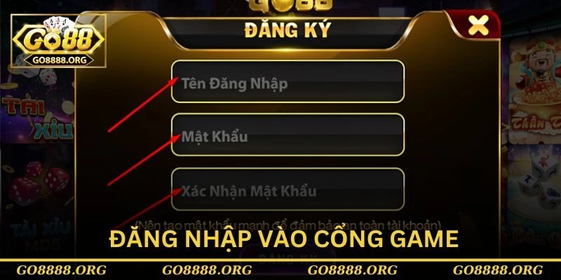 Đăng nhập vào cổng game Đăng nhập vào cổng game