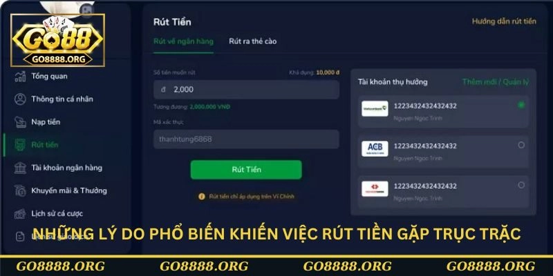 Những lý do phổ biến khiến việc rút tiền gặp trục trặc Những lý do phổ biến khiến việc rút tiền gặp trục trặc